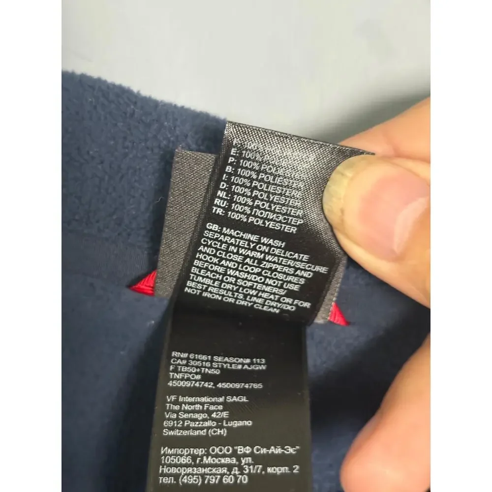 The North Face Quarter Zip Lightweight Fleece Sweater Navy Size XL Read